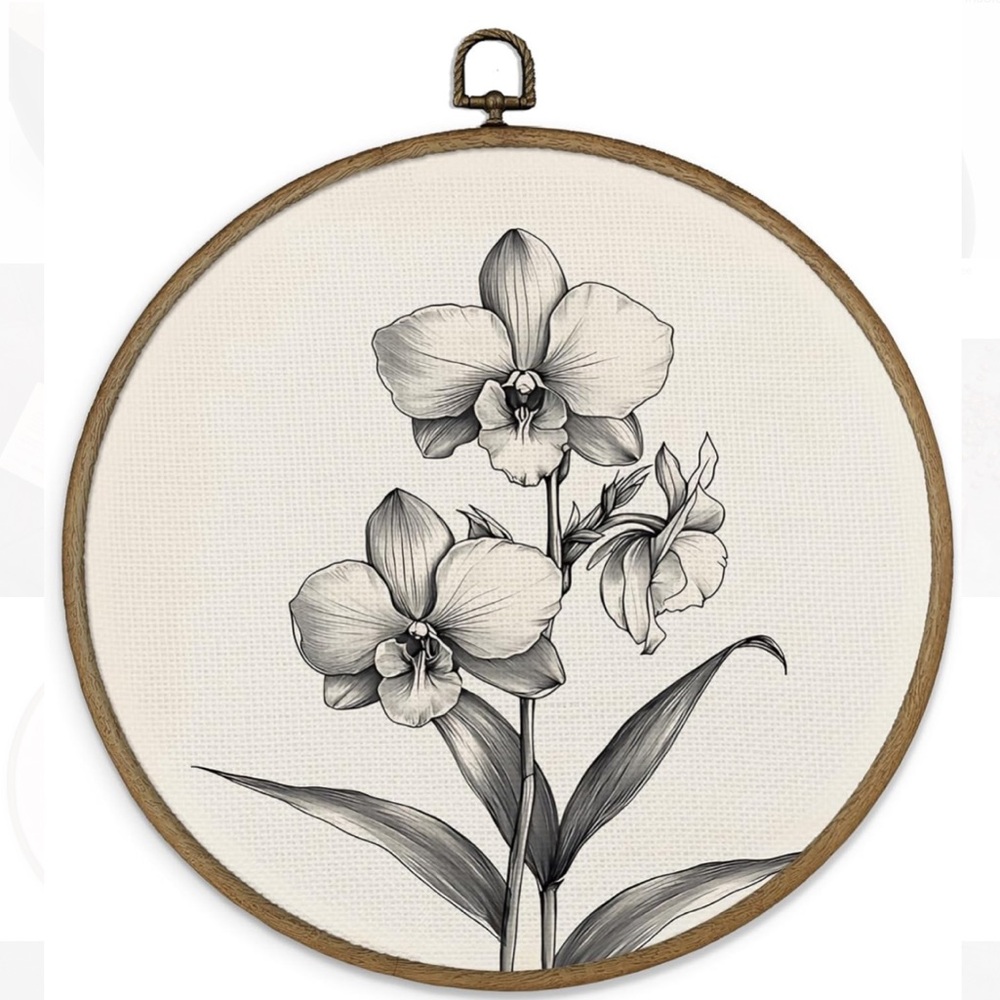 Elegant Black and White Floral Wall Art